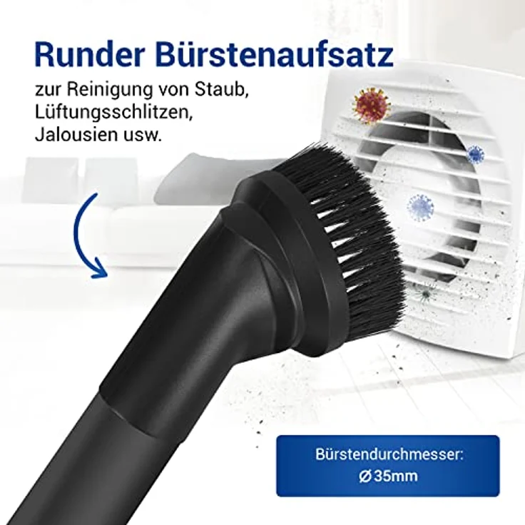 VIOKS Saugpinsel Staubsauger Aufsatz Bürste/Staubsaugerbürste Universal für 35mm RohrØ - Staubsauger Bürste 35mm & Siemens Staubsauger Zubehör – Bild 2