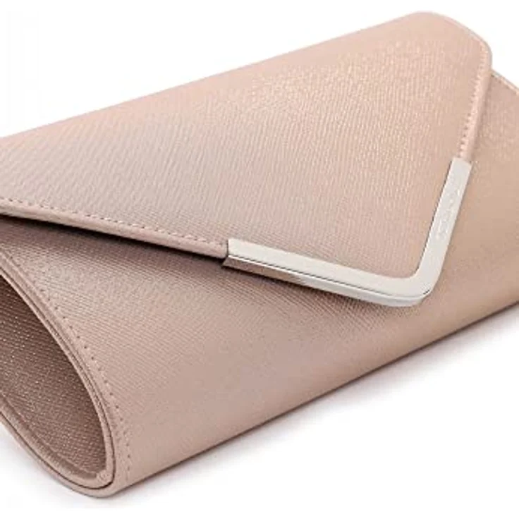 Tamaris Clutch Amalia, geräumige Umhängetasche in Champagner mit abnehmbarer Kette und Magnetverschluss – Bild 3