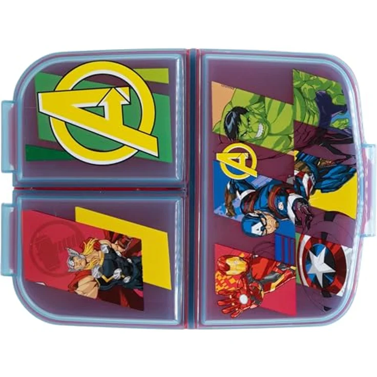 The AVENGERS Brotdose, Lunchbox mit 3 Fächern, Captain America, Hulk, Iron Man, für Kinder ab 3 Jahren, Kunststoff, 18 x 5,5 x 13,5 cm – Bild 4