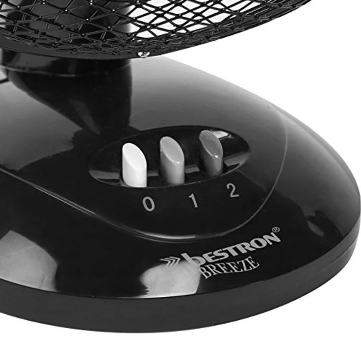 Bestron Mobiler Tischventilator mit Schwenkfunktion, Höhe: 35,5 cm, Ø 27 cm, 30 W, Schwarz – Bild 2