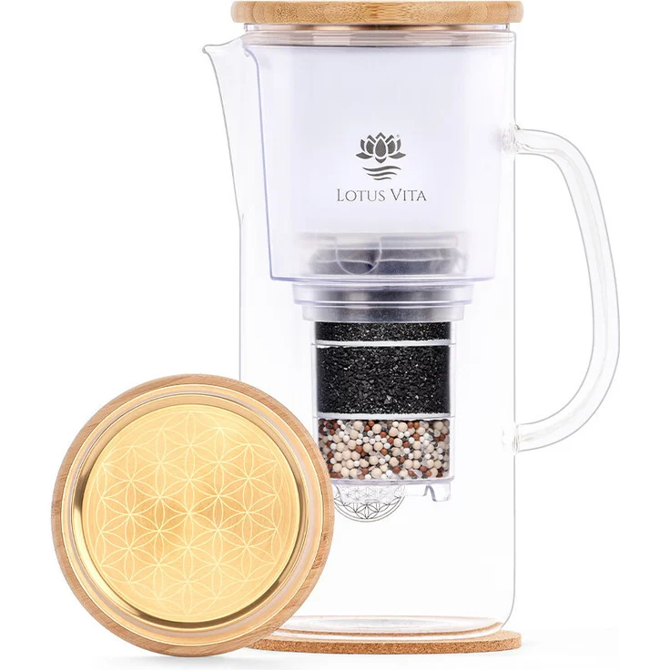 Lotus Vita Wasserfilter-Kanne Enya 1,4L Gold-Edition - Natura Plus