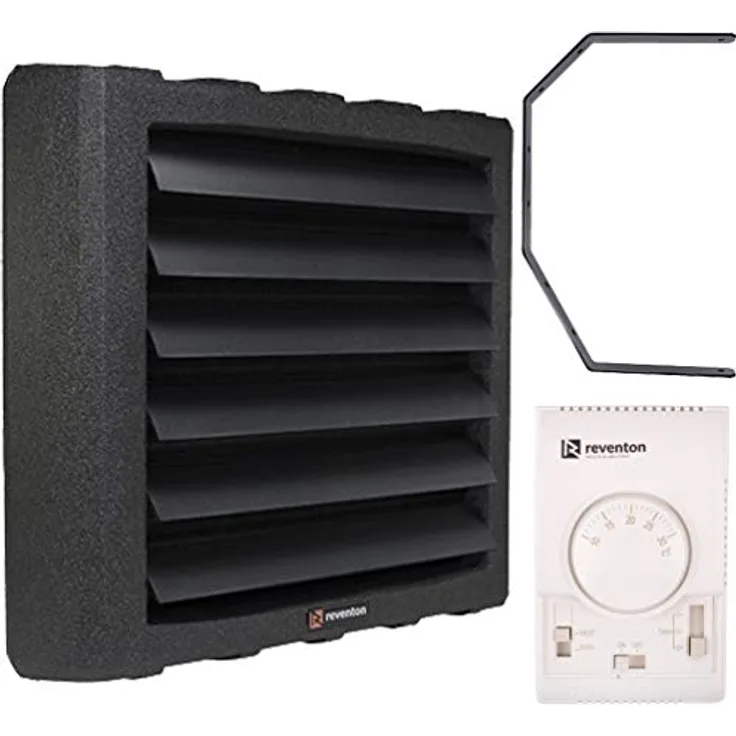 Reventon Lufterhitzer Hallenheizung Heizregister Heizgebläse HC20-3S 21kW inkl. Halterung & Thermostat, 1,91 - 32,7 KW Leistung, 20,5 Meter Reichweite, blau