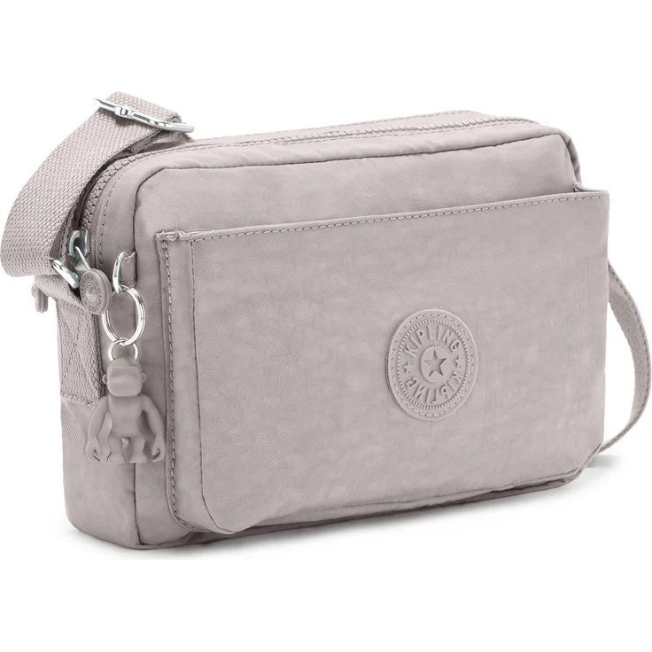 Kipling Basic Abanu M, Umhängetasche 24 cm aus robustem Material, grau mit verstellbarem Schultergurt und Seitentaschen – Bild 1