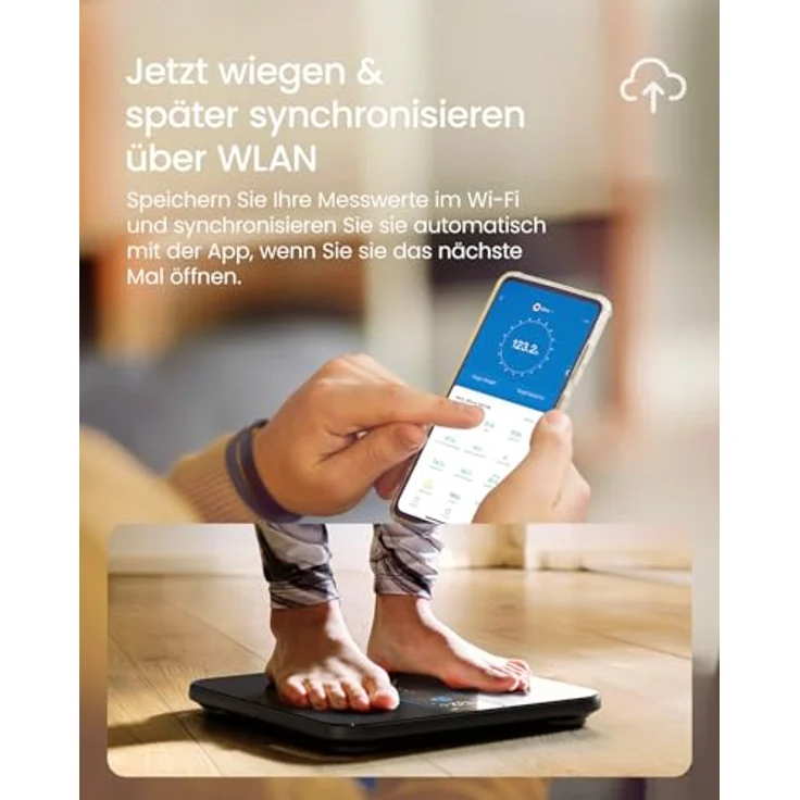 RENPHO Körper-Analyse-Waage Elis Nova WIFI Smart Body Scale A031, Körperfettwaage mit 13 Körpermessungen & 5 Gesundheitszielen, TFT-Display & App-Konnektivität, weiß – Bild 4