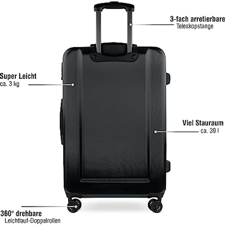 bugatti Lima Hartschalenkoffer 58x38x23,5 cm, 33,8L, 4-Rollen mit TSA-Schloss, Bronze – Bild 5