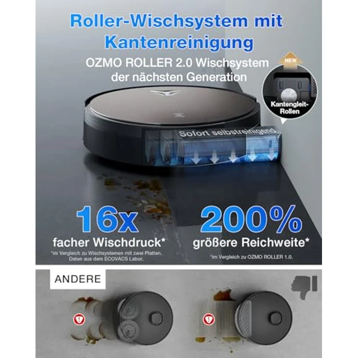 ECOVACS DEEBOT X11 PRO Omni, Saugroboter mit Wischfunktion, 19.500 Pa, 10-in-1-Station, AI Stain Detection, TruePass-Klettersystem, Heißlufttrocknung, Agent YIKO – Bild 4