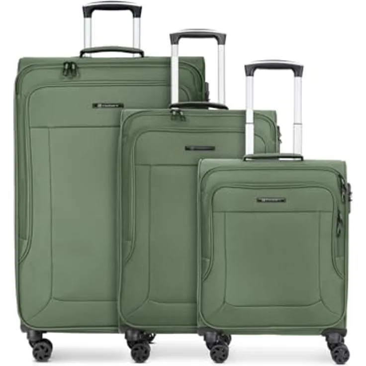 Franky, Koffer, Melbourne 3.0 4-Rollen Kofferset 3tlg. mit Dehnfalte, Grün, (90 l, XL)