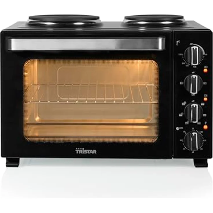 Tristar OV-3670 Heißluftofen mit 2 Kochplatten, 35 L Kapazität, 3200 W, Stahlgehäuse, Umluftofen mit Grillfunktion und Timer – Bild 2