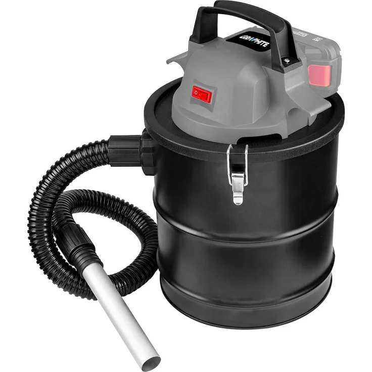 Graphite Energy+ 18V Li-Ionen-Aschestaubsauger, 15-Liter Edelstahltank, ohne Akku