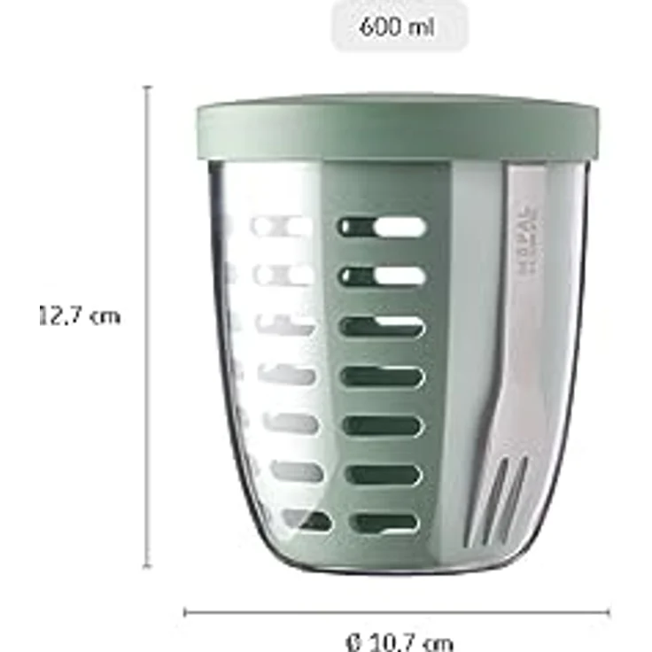 Mepal Ellipse Fruitpot, 600 ml mit herausnehmbarem Abtropfsieb und Edelstahlgabel, spülmaschinengeeignet – Bild 6