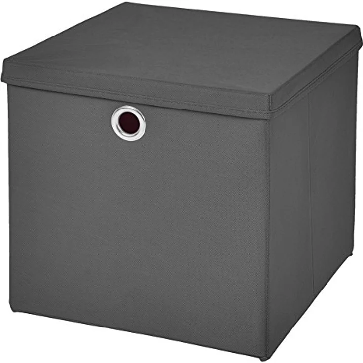 1 Stück Faltbox Dunkelgrau 28 x 28 x 28 cm Aufbewahrungsbox faltbar mit Deckel – Bild 1