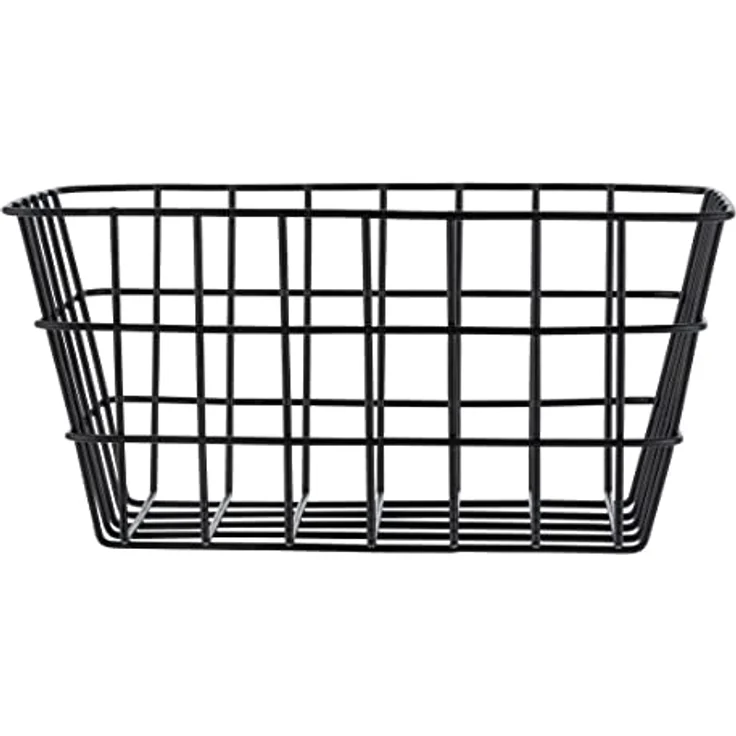 WENKO Badkorb Viana Schwarz matt, angesagter Aufbewahrungskorb im matten Finish, offenes Drahtdesign, hält Kosmetik, Bürste, Handtücher, etc. griffbereit, aus Metall, 18 x 25 x 12 cm – Bild 2