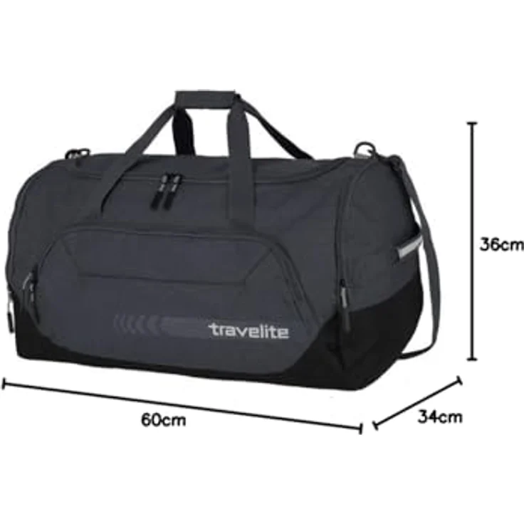 Travelite Kick Off Reisetasche L, 60 cm, dunkel anthrazit, 100% Polyester – Bild 6