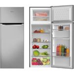Amica Kühl-Gefrierkombination 211L EEK D 144cm automatisches Abtauen Kühlschrank (Silber)