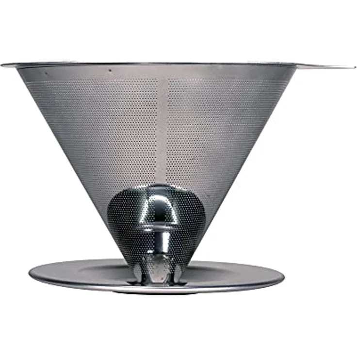pandoo Kaffeebereiter Edelstahlfilter 1x4, wiederverwendbar für nachhaltigen Kaffeegenuss, 12,5 cm x 12,5 cm x 14 cm, 105 g