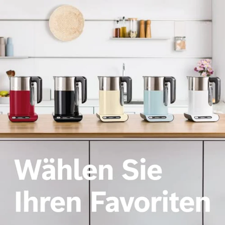 Bosch TWK8614P Styline Wasserkocher mit Filter, 2400 Watt, 1,5 l, Wasserstandsanzeige, Einhand-Deckelöffnung, Edelstahl, rot – Bild 6