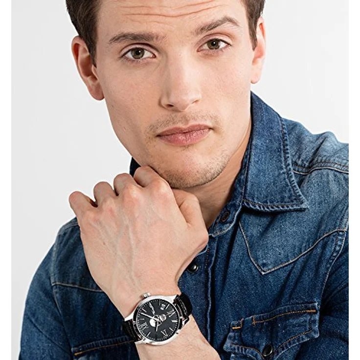 Thomas Sabo Herren Armbanduhr Rebel Icon Totenkopf Analog Quarz Leder WA0210-218-203-43 MM – Bild 2