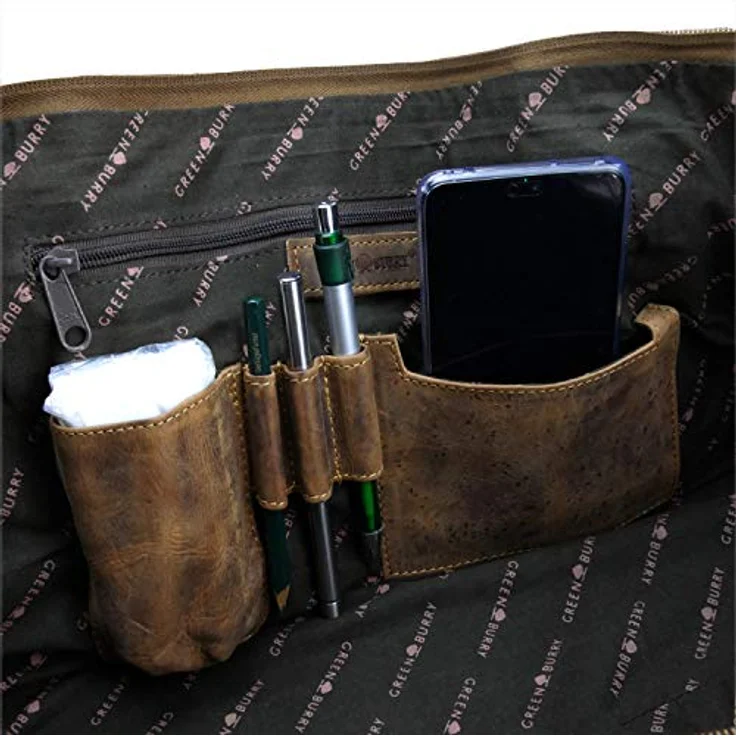 Greenburry Vintage Reisetasche, 50 cm aus 100% Leder in braun, ideal für Reisen – Bild 6