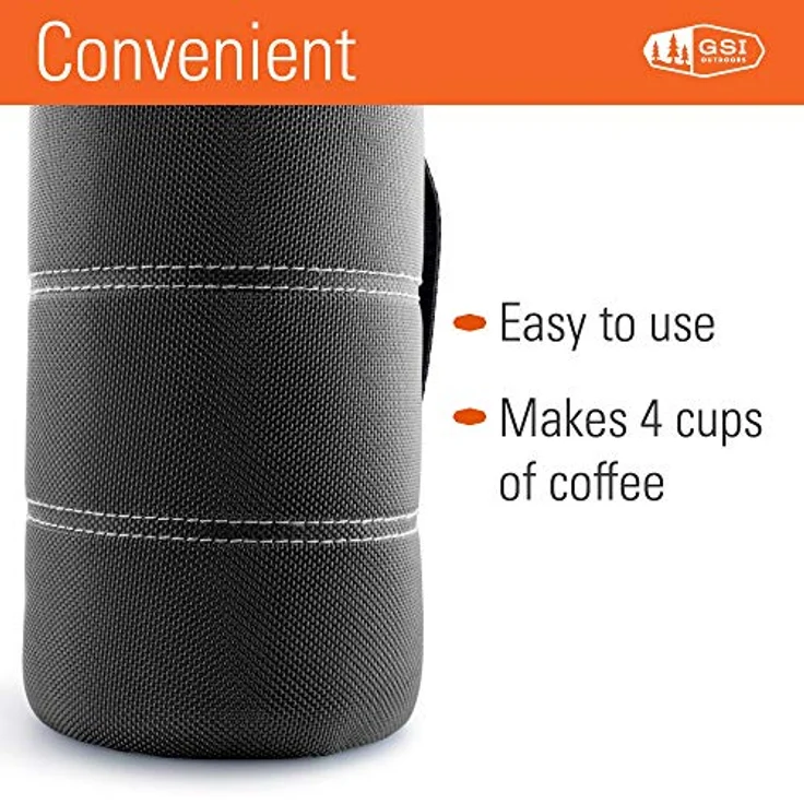 GSI Outdoors JAVAPRESS 30 OZ Graphite, Kaffeebereiter mit BPA-freier, bruchfester Karaffe und patentierter Kolbenmechanik – Bild 3
