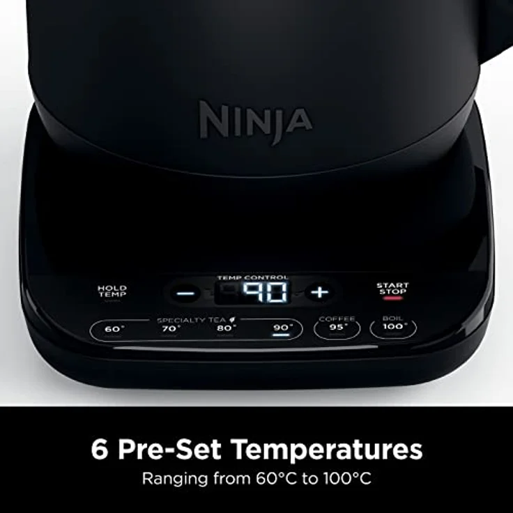 Ninja Perfect Temperature Wasserkocher [KT200UK] Schwarz, 1,7 l, schnelles Kochen, hält Temperatur – Bild 2