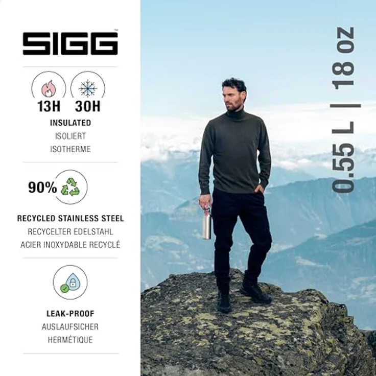 SIGG Hot & Cold One Light Brushed 0,55 Liter Thermosflasche, edelstahl – Bild 2