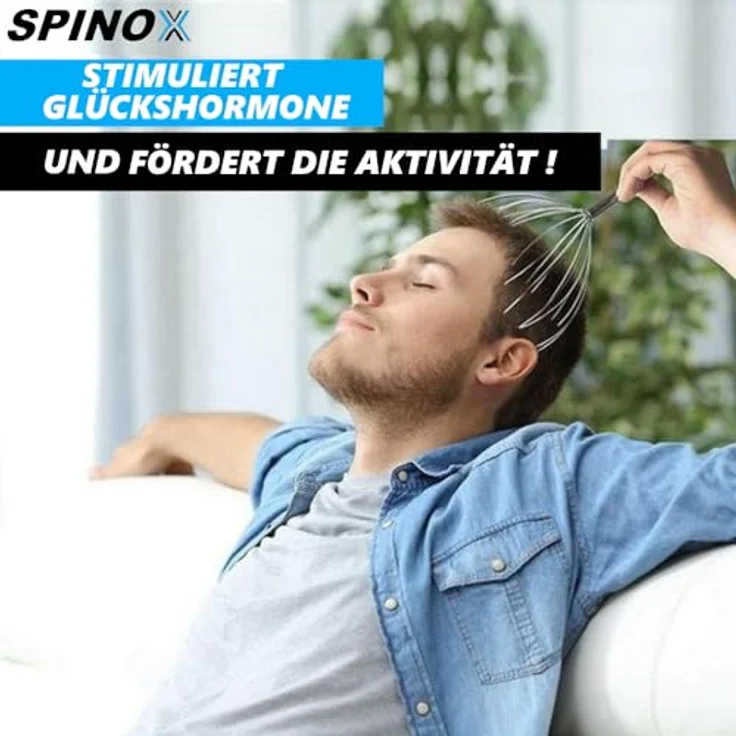 MAVURA SPINOX Kopfmassagegerät Krauler Spinne + Gratis Rückenkratzer [2teilig] [DAS ORIGINAL] – Bild 6