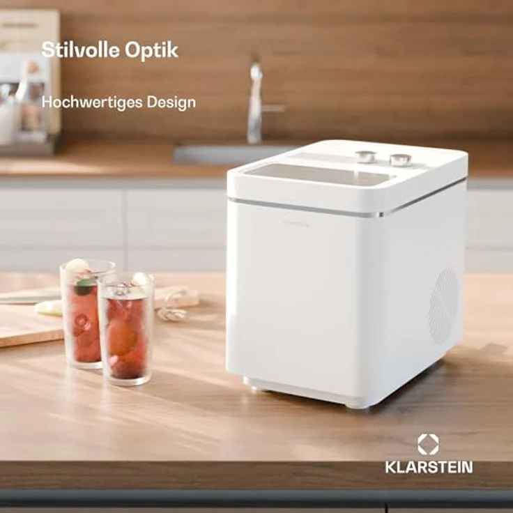 Klarstein Eiswürfelmaschine IceCraft, Elektrischer Eiswürfelbereiter mit 12 kg Eis/Tag, Weiß – Bild 3