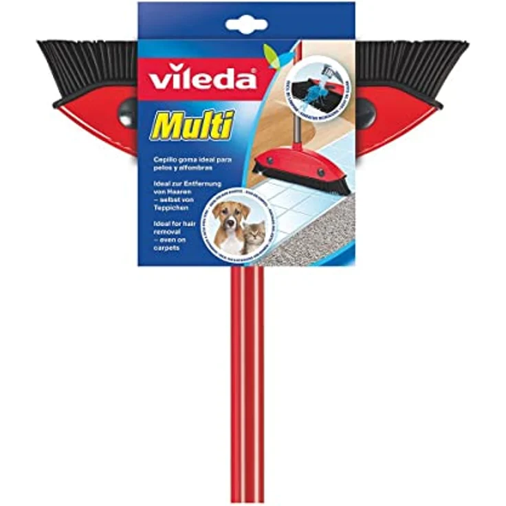 Vileda Multi Besen, mit Teleskopstiel, Kautschukborsten, gegen Tierhaare, verstellbar von 75–130 cm – Bild 5