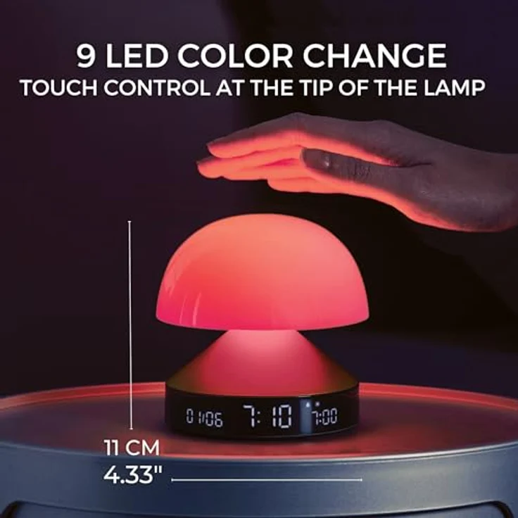 Lexon Mina Sunrise, Sonnenaufgang-Wecker mit LED-Lichttherapie, Touch-Steuerung und Schlummertaste – Bild 5