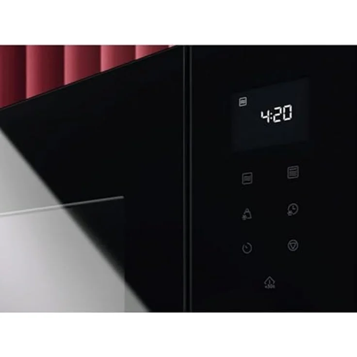 AEG OS5MG20EB Einbau-Mikrowelle mit Grillfunktion, 20 l, 800 W, LED-Display, elektronische Öffnung, Schwarz mit Edelstahl-Finish, Anti-Fingerabdruck – Bild 3