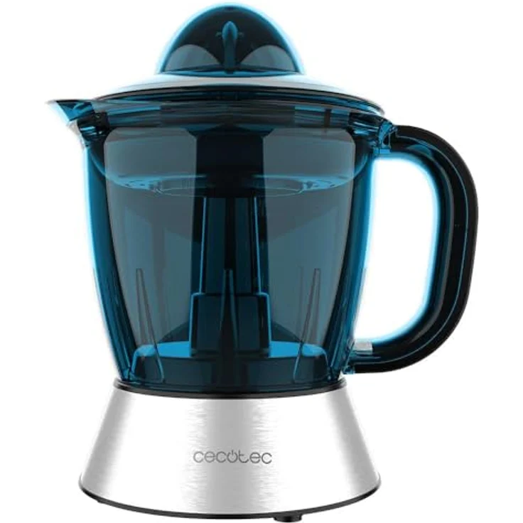 Cecotec Exprimidor Zitrus Easy White V, Zitruspresse mit 1 Liter Saftbehälter, Schwarz/Blau/Silber, spülmaschinenfest – Bild 2