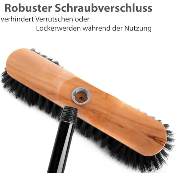 BigDean Kehrgarnitur 2 Stück Zimmerbesen, 150 cm ausziehbar, Rosshaar Borsten, für empfindliche Böden, ergonomisch und platzsparend, Made in Germany – Bild 5
