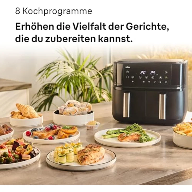 Braun TwinCook 3 Heißluftfritteuse, 50 % schneller, RealAir Technologie, spülmaschinengeeignete Garkörbe – Bild 3