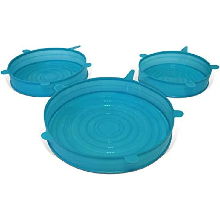 Durandal Universal Dehnbare Silikondeckel, 3er Set in verschiedenen Größen, Wiederverwendbar, Hygienisch und Vielseitig für Dosen, Schüsseln und Lebensmittel