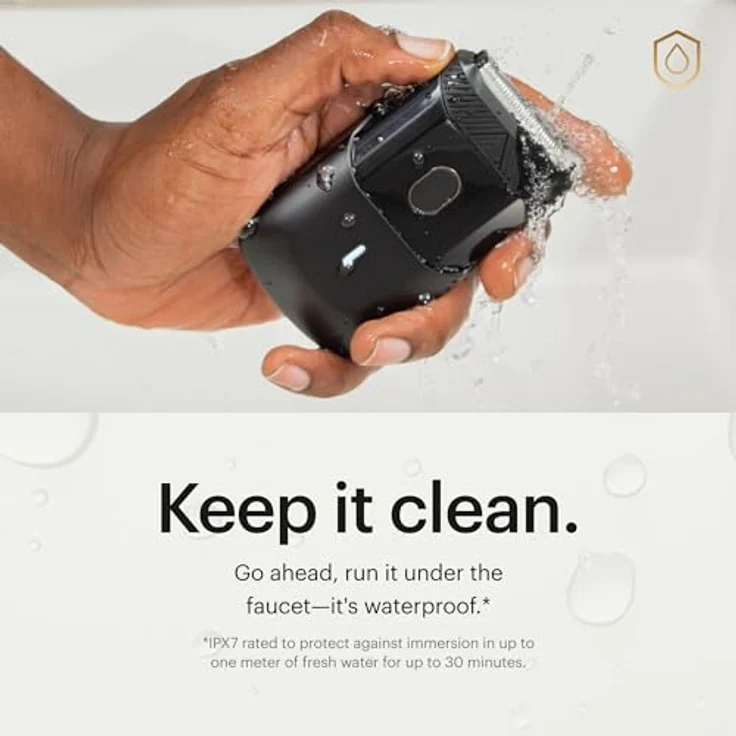 Manscaped Refining The Gentleman The Handyman™: Reise-Rasierapparat mit USB-C-Ladekabel, 60 Minuten Laufzeit, abwaschbar, Langhaartrimmer und Folienscherkopf, schwarz – Bild 3
