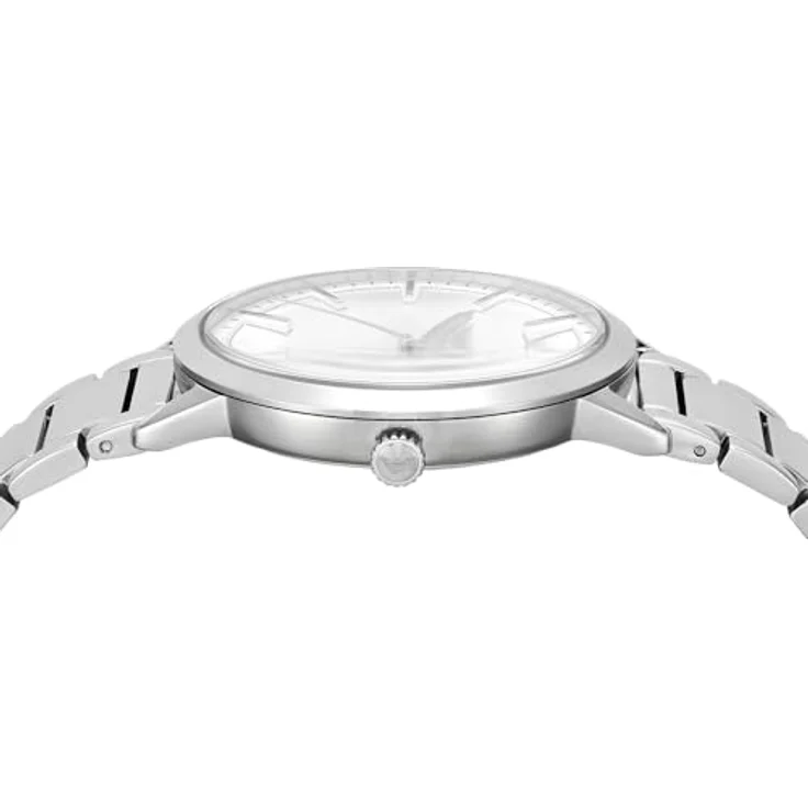 Emporio Armani AR11730, Herren 43 mm Silberton Edelstahl Uhr mit weißem Sunray Zifferblatt, 3 ATM Wasserbeständigkeit – Bild 3