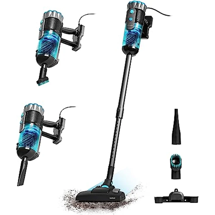 Cecotec Kabelbesen-Staubsauger Conga Popstar 600 Vital. 600 W, beutellose Zyklontechnologie, 18 kPa Saugleistung, 500-ml-Tank leicht abnehmbar, 360° drehbarer Kopf – Bild 1