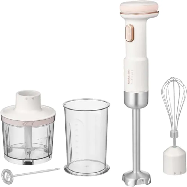 Sencor Drahtloser Stabmixer, 11,1 V 2000 mAh Lithium-Ionen-Akku, Titanmesser, USB-C-Ladung, inklusive Zubehör