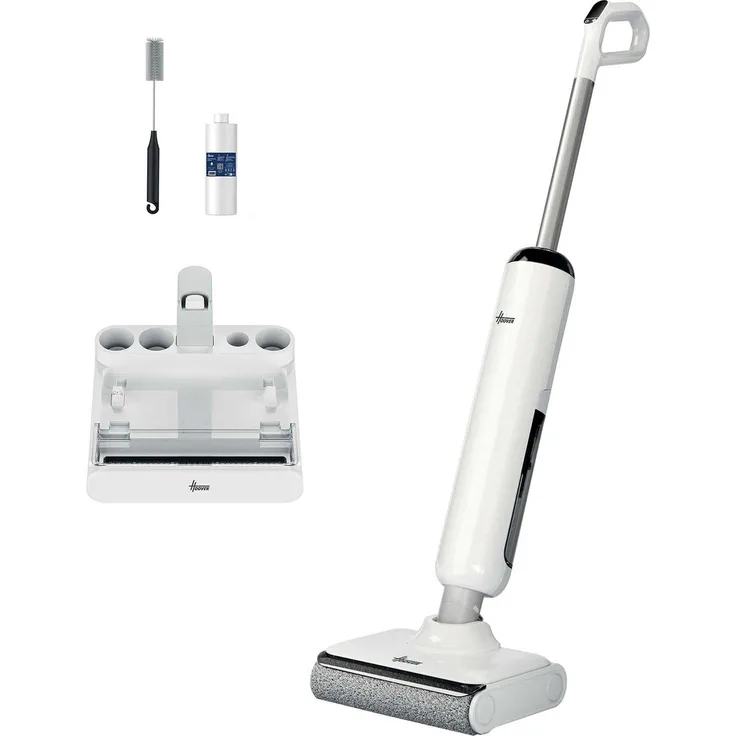 Hoover HW400 011, Kabelloser Beutelloser Standstaubsauger in Weiß mit 17.000 Pa Saugleistung und Selbstreinigungsfunktion