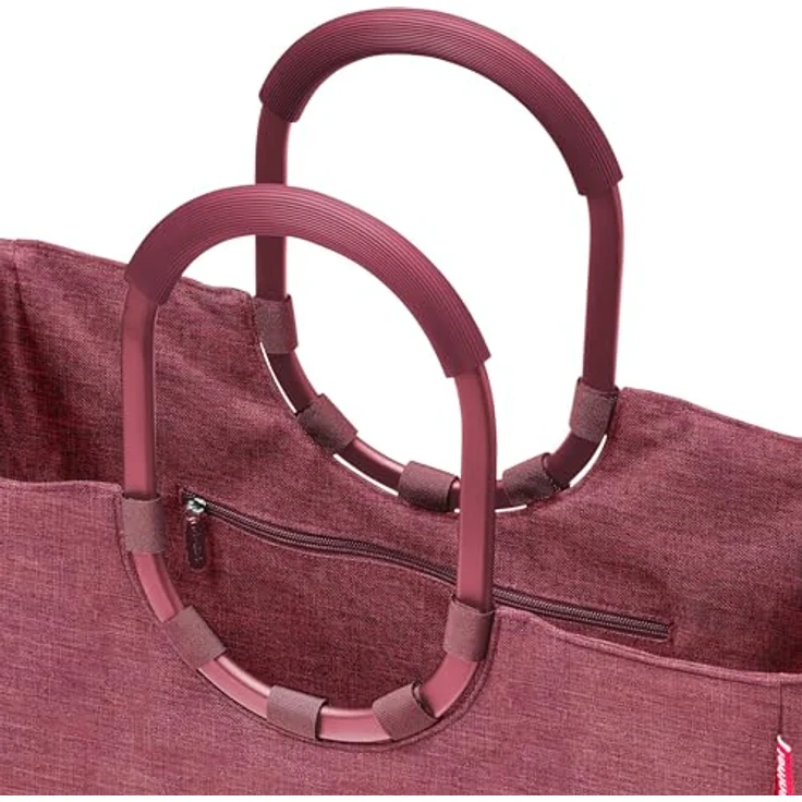 reisenthel loopshopper L twist maroon, Einkaufstasche mit 25 l Volumen, wasserabweisendem Polyester und komfortablen Tragegriffen, Rot – Bild 3