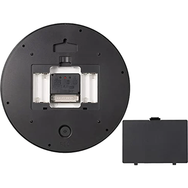 Bresser MyTime Wanduhr mit Funk ohne Tickgeräusche mit 24 cm großem Ziffernblatt, LED  Sekundenanzeige, Innentemperatur und geräuschlosem Funkuhrwerk, grau – Bild 3