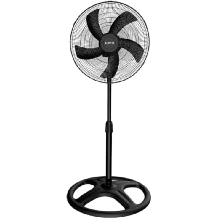 KUMTEL Standventilator 50 cm, 60 W, höhenverstellbar, 3 Geschwindigkeitsstufen, 70° Oszillation, schwarz – Bild 1