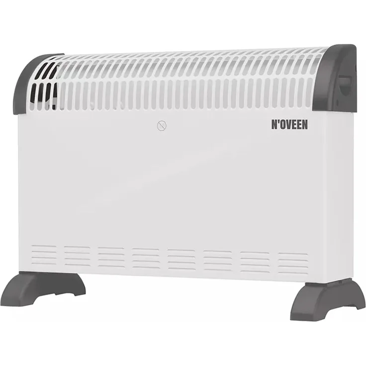 N'OVEEN Konvektorheizung elektrisch 2000 W mit Thermostat, weiß, portabel, 3 Heizstufen