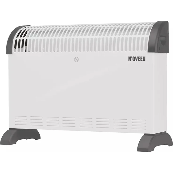 N'OVEEN Konvektorheizung elektrisch 2000 W mit Thermostat, weiß, portabel, 3 Heizstufen