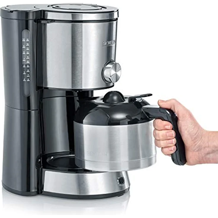 SEVERIN KA 4845 Type Switch Kaffeemaschine (Für gemahlenen Filterkaffee, 8 Tassen, Inkl. Thermokanne) edelstahl-schwarz – Bild 6
