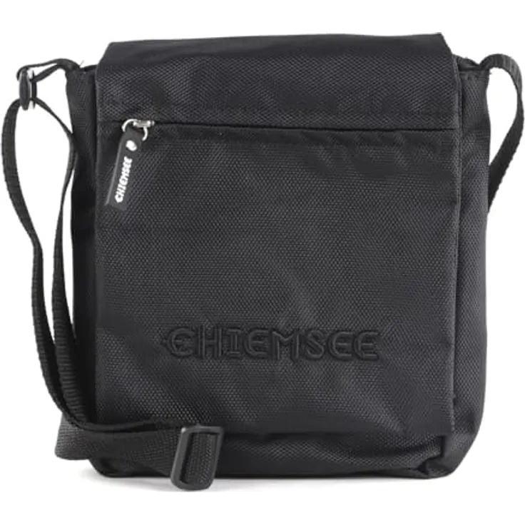 Chiemsee Umhängetasche, leichte Cross Body Bag mit verstellbarem Schultergurt und mehreren Fächern, schwarz