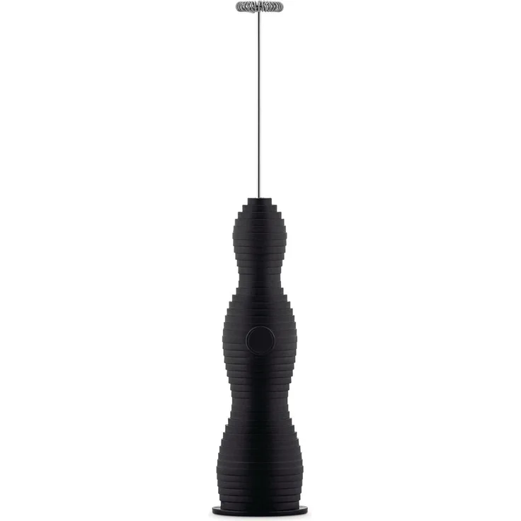 Alessi Milchaufschäumer Pulcina Schwarz, USB-aufladbar mit ergonomischem Griff