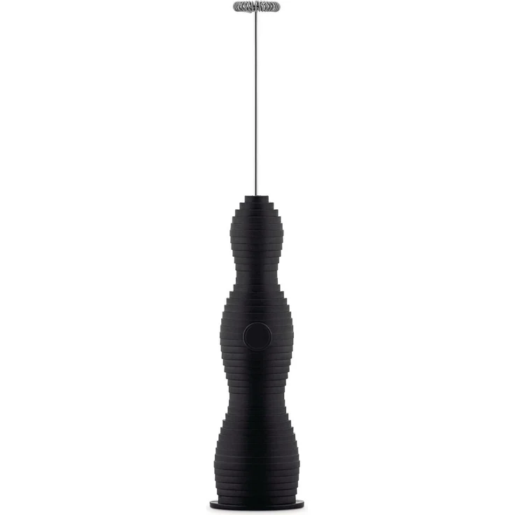 Alessi Milchaufschäumer Pulcina Schwarz, USB-aufladbar mit ergonomischem Griff – Bild 1
