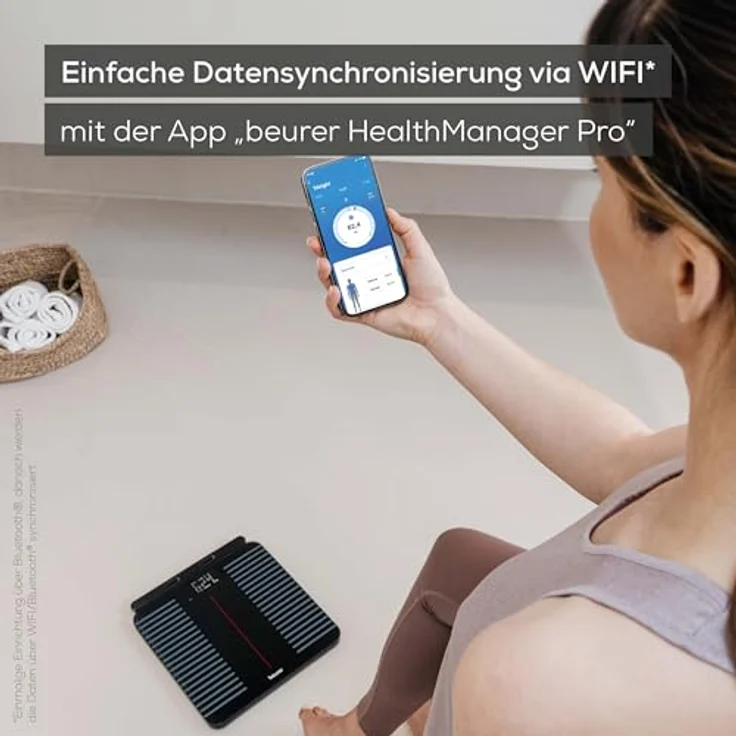 BEURER BF 990 Körper-Analyse-Waage, Diagnosewaage zur Ganzkörperanalyse, 180 kg, App-Verbindung, Handsensoren, 25 Messwerte, WIFI/Bluetooth – Bild 5