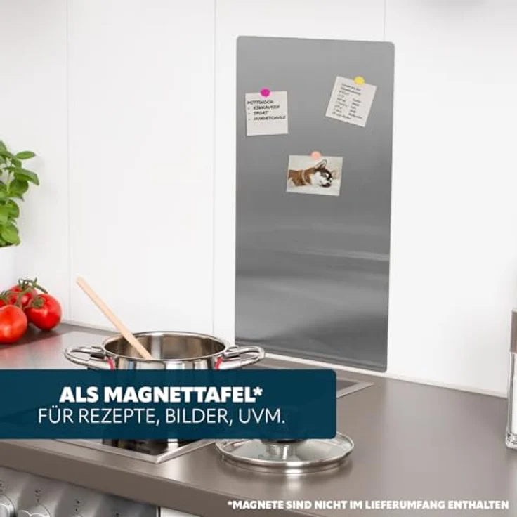 bremermann Herd-Abdeckplatte 2er Set, Edelstahl 2in1 Abdeckplatte und Wandspritzschutz, matt gebürstet, 27,5 x 48 cm – Bild 8